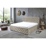 GESTOFFEERD BED 200 cm x 180 cm, wit textiel thumbnail 4