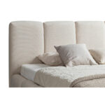 GESTOFFEERD BED 180 cm x 200 cm, hout, kunststof, textiel, houten materiaal wit thumbnail 2