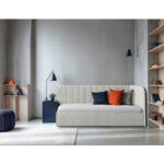 GESTOFFEERD BED 90 cm x 200 cm, hout, textiel, houten materiaal wit thumbnail 5