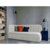 GESTOFFEERD BED 90 cm x 200 cm, hout, textiel, houten materiaal wit