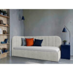 GESTOFFEERD BED 90 cm x 200 cm, hout, textiel, houten materiaal wit thumbnail 1