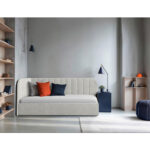 GESTOFFEERD BED 90 cm x 200 cm, hout, textiel, houten materiaal wit thumbnail 3