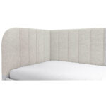 GESTOFFEERD BED 90 cm x 200 cm, hout, textiel, houten materiaal wit thumbnail 5