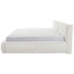 GESTOFFEERD BED 180 cm x 200 cm, hout, textiel, houten materiaal wit thumbnail 4