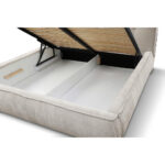 GESTOFFEERD BED 180 cm x 200 cm, hout, textiel, houten materiaal wit thumbnail 5