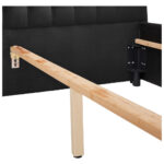 GESTOFFEERD BED 200 cm x 180 cm, zwart textiel thumbnail 5