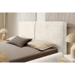 GESTOFFEERD BED 180 cm x 200 cm, hout, textiel, crèmekleurig houtmateriaal thumbnail 2