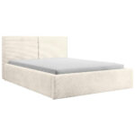 GESTOFFEERD BED 180 cm x 200 cm, hout, textiel, crèmekleurig houtmateriaal thumbnail 5