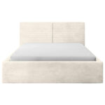 GESTOFFEERD BED 180 cm x 200 cm, hout, textiel, crèmekleurig houtmateriaal thumbnail 6