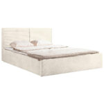 GESTOFFEERD BED 180 cm x 200 cm, hout, textiel, crèmekleurig houtmateriaal thumbnail 7