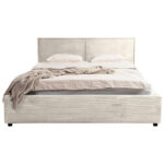 GESTOFFEERD BED 140 cm x 200 cm, hout, textiel, crèmekleurig houtmateriaal thumbnail 7