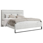 GESTOFFEERD BED 180 cm x 200 cm, hout, textiel, houtmateriaal natuurlijke kleur thumbnail 2