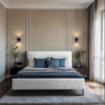 GESTOFFEERD BED 180 cm x 200 cm, hout, textiel, houtmateriaal natuurlijke kleur thumbnail 5