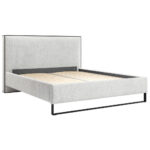 GESTOFFEERD BED 180 cm x 200 cm, hout, textiel, houtmateriaal natuurlijke kleur thumbnail 6
