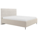 GESTOFFEERD BED 140 cm x 200 cm, hout, textiel, houtmateriaal natuurlijke kleur thumbnail 3
