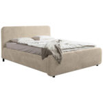 GESTOFFEERD BED 160 cm x 200 cm, hout, kunststof, textiel, houtmateriaal natuurlijke kleur thumbnail 5