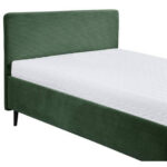 GESTOFFEERD BED 140 cm x 200 cm, textiel, materiaal hout olijfgroen thumbnail 3