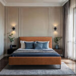 GESTOFFEERD BED 180 cm x 200 cm, hout, textiel, houtmateriaal steenbruin thumbnail 5
