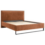 GESTOFFEERD BED 180 cm x 200 cm, hout, textiel, houtmateriaal steenbruin thumbnail 6