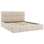 GESTOFFEERD BED 140 cm x 200 cm, hout, textiel, houtmateriaal gebakken kleur thumbnail 4