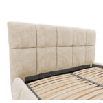 GESTOFFEERD BED 140 cm x 200 cm, hout, textiel, houtmateriaal gebakken kleur thumbnail 7
