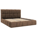 GESTOFFEERD BED 140 cm x 200 cm, hout, textiel, houtmateriaal bruin thumbnail 4