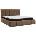 GESTOFFEERD BED 140 cm x 200 cm, hout, textiel, houtmateriaal bruin thumbnail 5