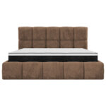 GESTOFFEERD BED 140 cm x 200 cm, hout, textiel, houtmateriaal bruin thumbnail 7