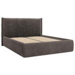 GESTOFFEERD BED 160 cm x 200 cm, houtmateriaal, hout, textiel bruin thumbnail 5