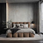 GESTOFFEERD BED 140 cm x 200 cm, hout, textiel, houtmateriaal bruin thumbnail 1