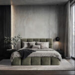 GESTOFFEERD BED 180 cm x 200 cm, hout, textiel, houtmateriaal grijs thumbnail 7