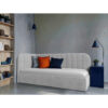 GESTOFFEERD BED 90 cm x 200 cm, hout, textiel, houtmateriaal grijs