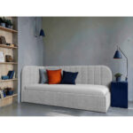 GESTOFFEERD BED 90 cm x 200 cm, hout, textiel, houtmateriaal grijs thumbnail 1