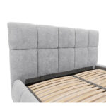 GESTOFFEERD BED 180 cm x 200 cm, hout, textiel, houtmateriaal lichtgrijs thumbnail 7