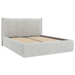 GESTOFFEERD BED 180 cm x 200 cm, hout, textiel, houtmateriaal lichtgrijs thumbnail 7