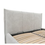 GESTOFFEERD BED 180 cm x 200 cm, hout, textiel, houtmateriaal lichtgrijs thumbnail 4