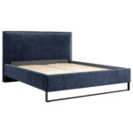GESTOFFEERD BED 180 cm x 200 cm, hout, textiel, houtmateriaal donkerblauw thumbnail 6