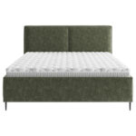GESTOFFEERD BED 180 cm x 200 cm, hout, textiel, houtmateriaal donkergroen thumbnail 5