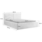GESTOFFEERD BED 180 cm x 200 cm, hout, textiel, houtmateriaal donkergroen thumbnail 3