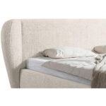 GESTOFFEERD BED 180 cm x 200 cm, hout, kunststof, textiel, houtmateriaal parel thumbnail 2