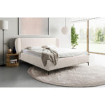 GESTOFFEERD BED 180 cm x 200 cm, hout, kunststof, textiel, houtmateriaal parel thumbnail 1