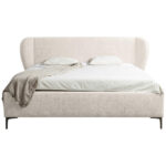 GESTOFFEERD BED 180 cm x 200 cm, hout, kunststof, textiel, houtmateriaal parel thumbnail 3