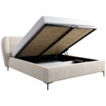 GESTOFFEERD BED 180 cm x 200 cm, hout, kunststof, textiel, houtmateriaal parel thumbnail 4