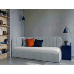 GESTOFFEERD BED 90 cm x 200 cm, hout, textiel, houtmateriaal mint turquoise thumbnail 1
