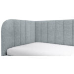 GESTOFFEERD BED 90 cm x 200 cm, hout, textiel, houtmateriaal mint turquoise thumbnail 6