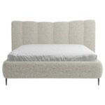 GESTOFFEERD BED 160 cm x 200 cm, hout, textiel, houtmateriaal natuurlijke kleur thumbnail 3
