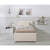 GESTOFFEERD BED 90 cm x 200 cm, hout, metaal, kunststof, natuurlijke kleur textiel