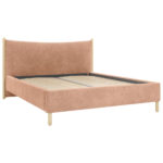 GESTOFFEERD BED 180 cm x 200 cm, hout, textiel, houtmateriaal steenbruin thumbnail 5