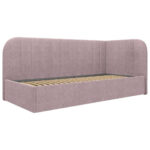 GESTOFFEERD BED 90 cm x 200 cm, hout, textiel, houtmateriaal roze thumbnail 7