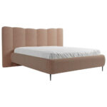 GESTOFFEERD BED 180 cm x 200 cm, hout, textiel, houtmateriaal roze thumbnail 5